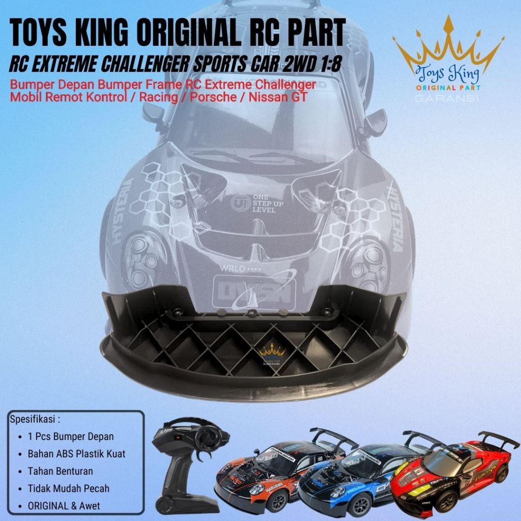 ARIVINDO Bumper Depan RC 1:8 Jumbo Extreme Challenger Sedan Porsche Nissan GT Part Original