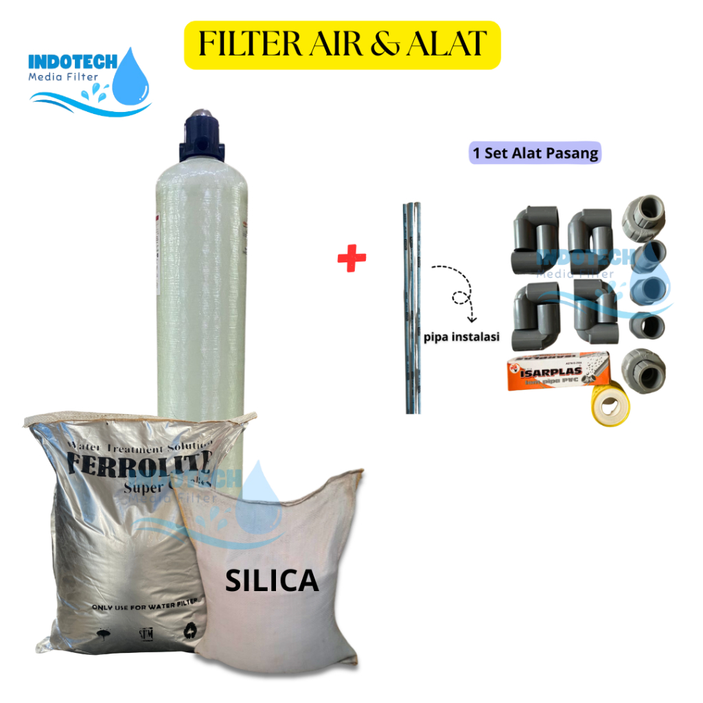 FILTER AIR SUMUR KUNING - PAKET FILTER AIR BAU DAN KERUH - PENYARING BAU GOT