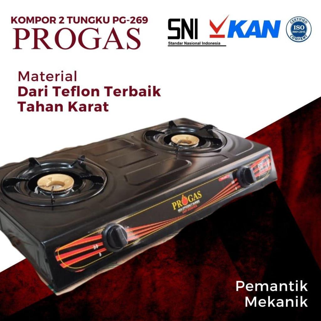 Kompor Progas 2 Tungku Teflon/Kompor Progas 2 Tungku