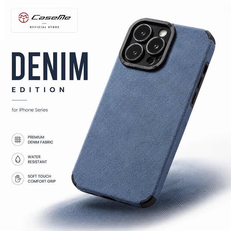 Caseme Casing iPhone X XS XR 11 12 13 14 15 16 17 PRO MAX Alcantara Brudu Leather Soft Case Anti Sli