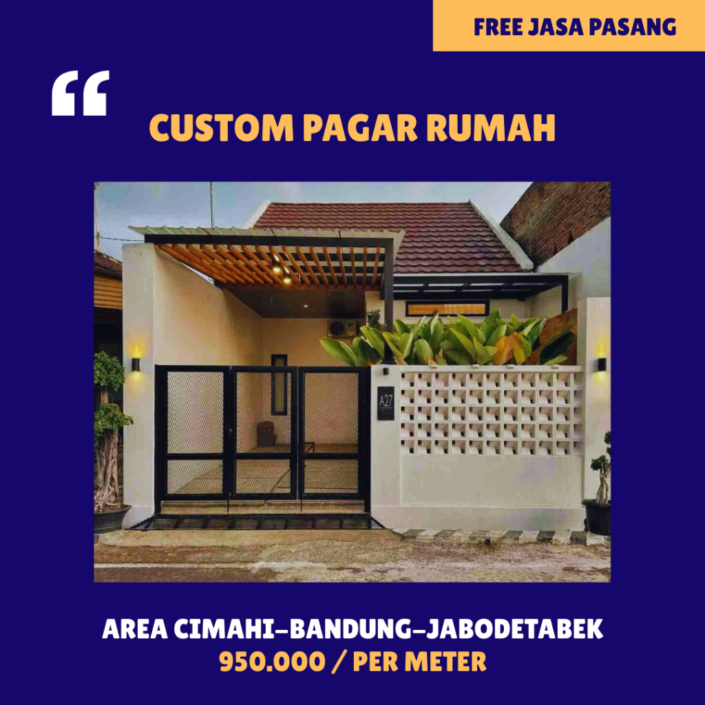 Jasa Custom Pagar Rumah Per Meter | Pagar Besi Minimalis Modern, Pagar Hollow, Pagar Laser Cutting |