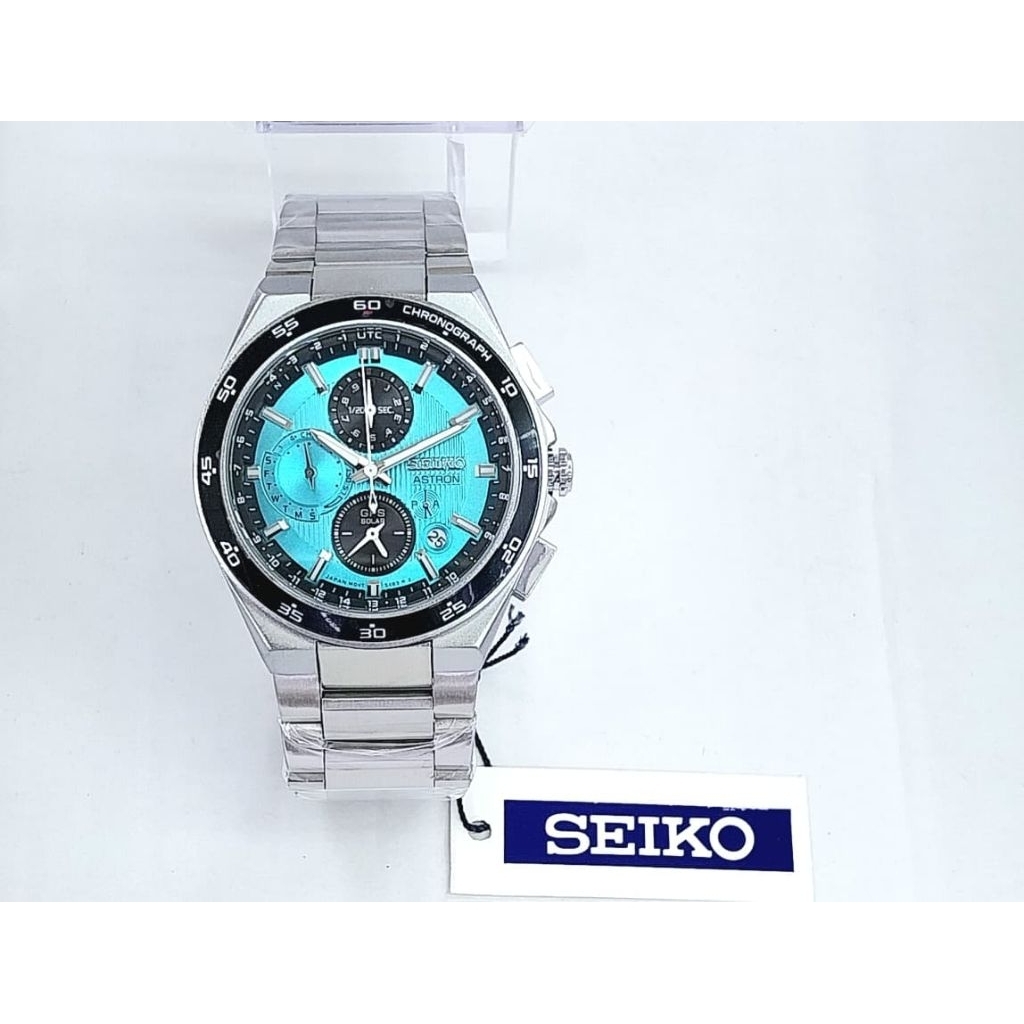 GROSIR TERMURAH...Jam Tangan Pria Sultan New SEIKO ASTRON CHRONOGRAPH Silver Tiffany Rantai Stainles