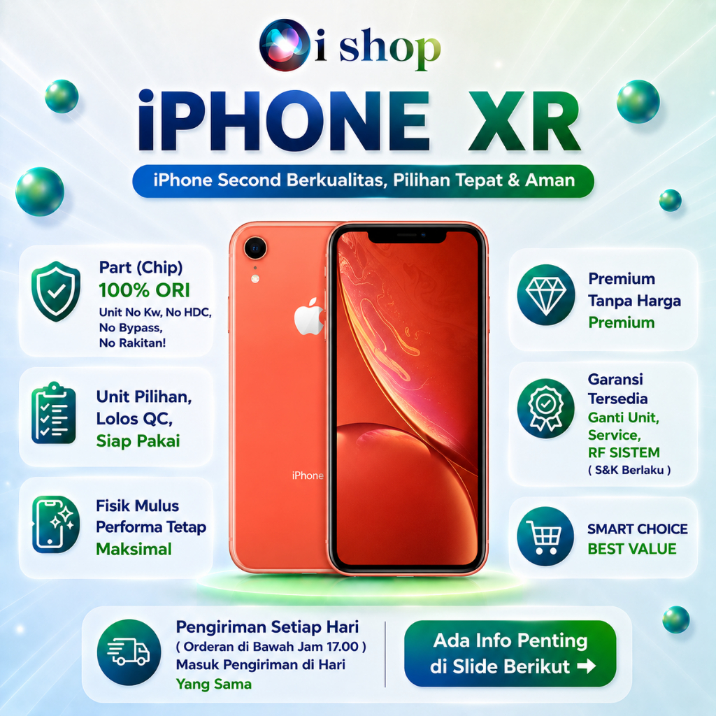 iPhone XR 64GB,128GB Second Ori Apple Ex Inter Kondisi Fisik Mulus & Normal, ALL SIM , Bekas Terjami