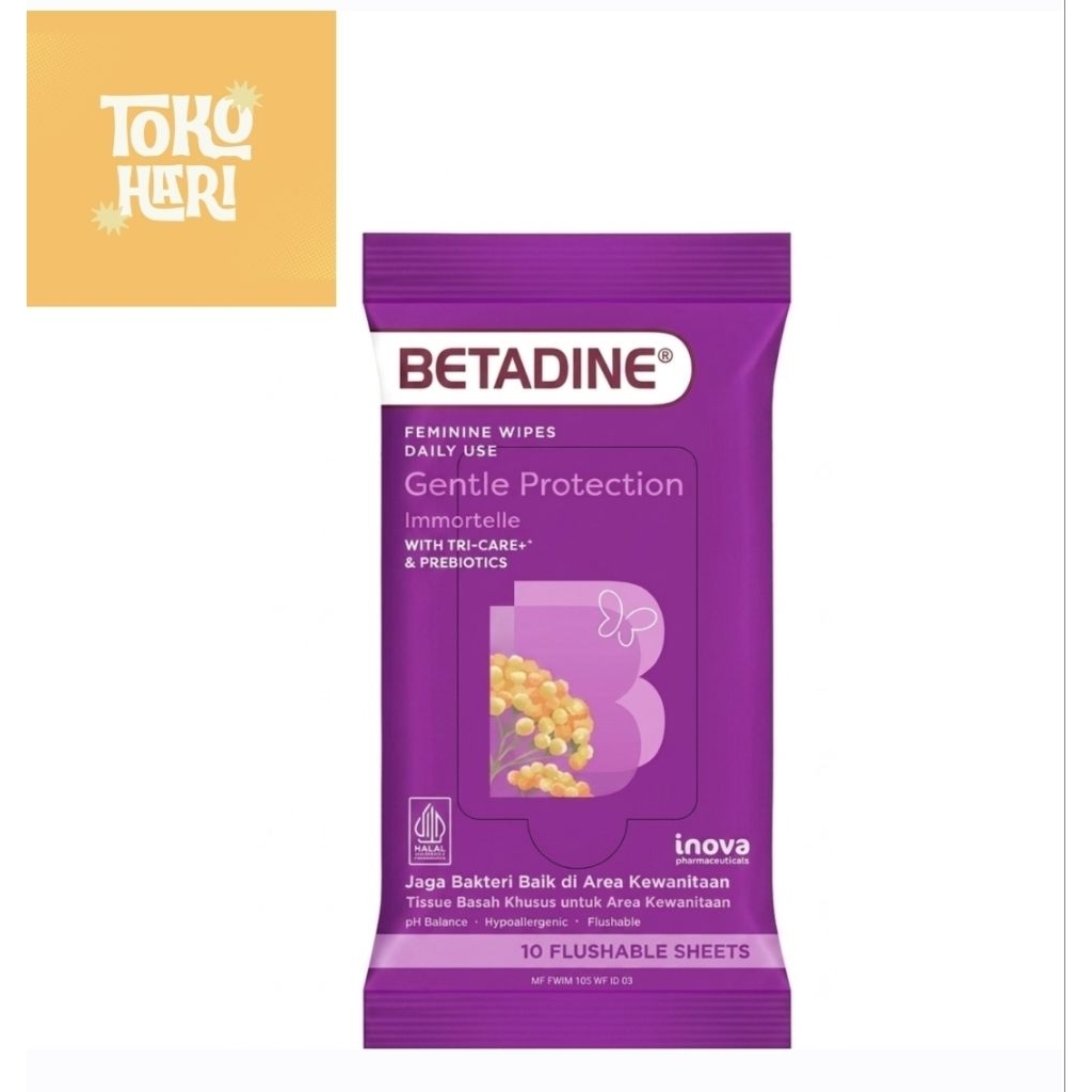 BETADINE Feminine Wipes Tissue 1 Sachet 10 Sheet