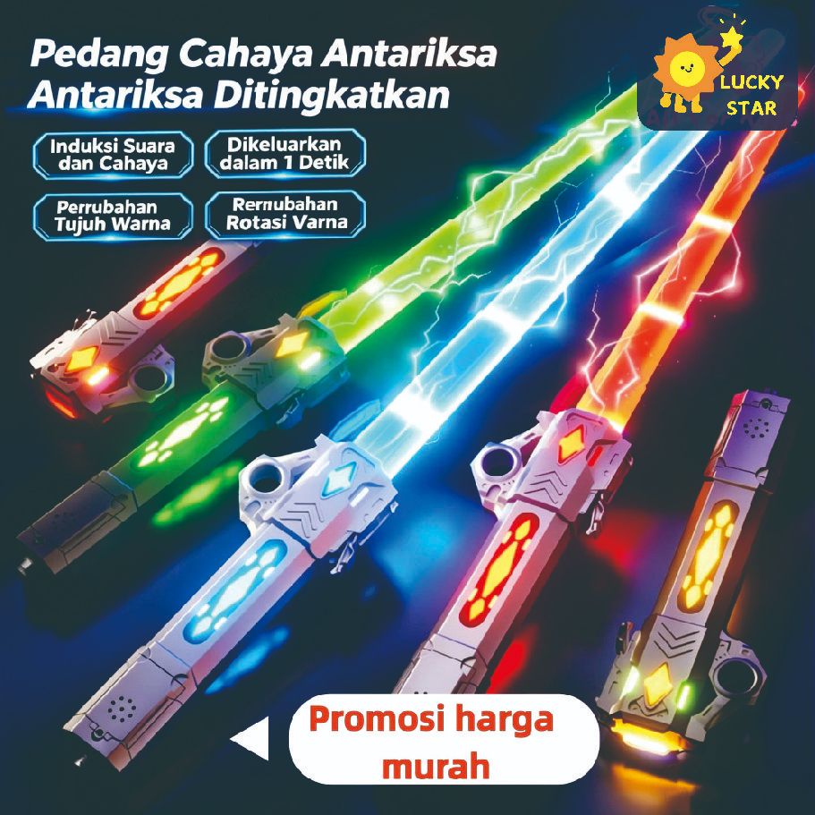 Pedang Laser Mainan Pedang Pedangan LightSaber Anak 2 in 1 Laser LED Lampu Suara Light Sword Connect