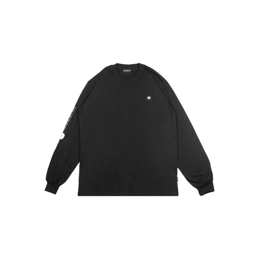 HUSTED KAOS HITAM TANGAN PANJANG SKALL BLACK LONGSLEEVE