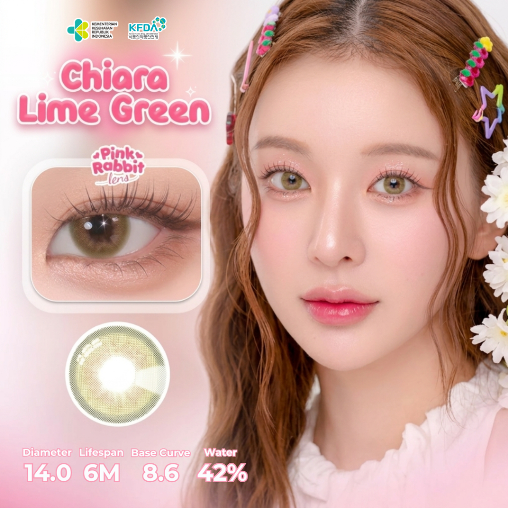 PINKRABBIT SOFTLENS SUPER COMFY CHIARA LIME GREEN - Normal, Minus 0.5 S/D 8.00 (1PCS/Sebelah) #softl
