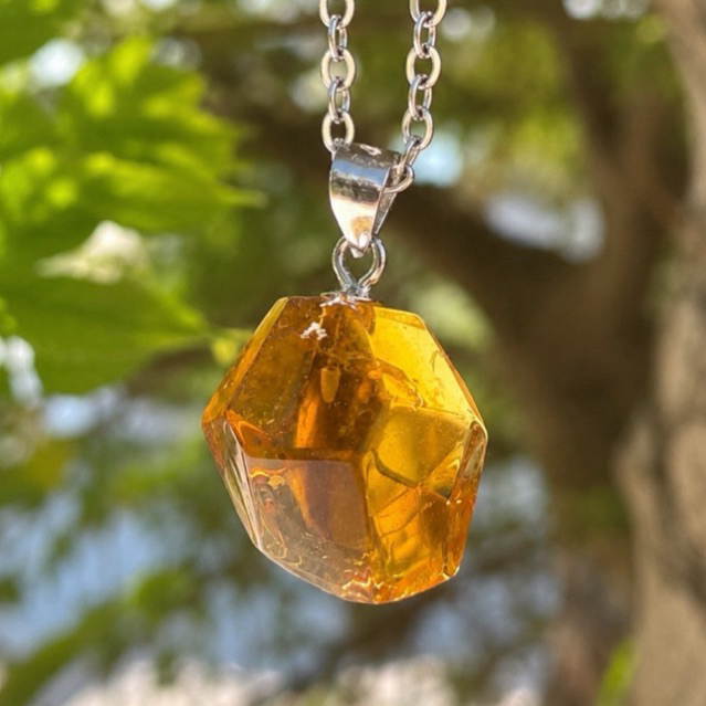 Kalung Citrine Natural Premium 925 Silver | Kalung Batu Citrine Wanita Pria | Liontin Citrine Asli |