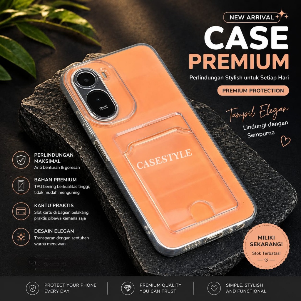 Case Redmi A7 Pro Redmi A5 Clear Card Case  Slot Kartu Case Bening Redmi A7 Pro Redmi A5 CaseStyle