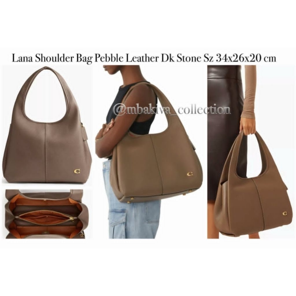CO Lana Shoulder Bag Pebble Leather Dk Stone