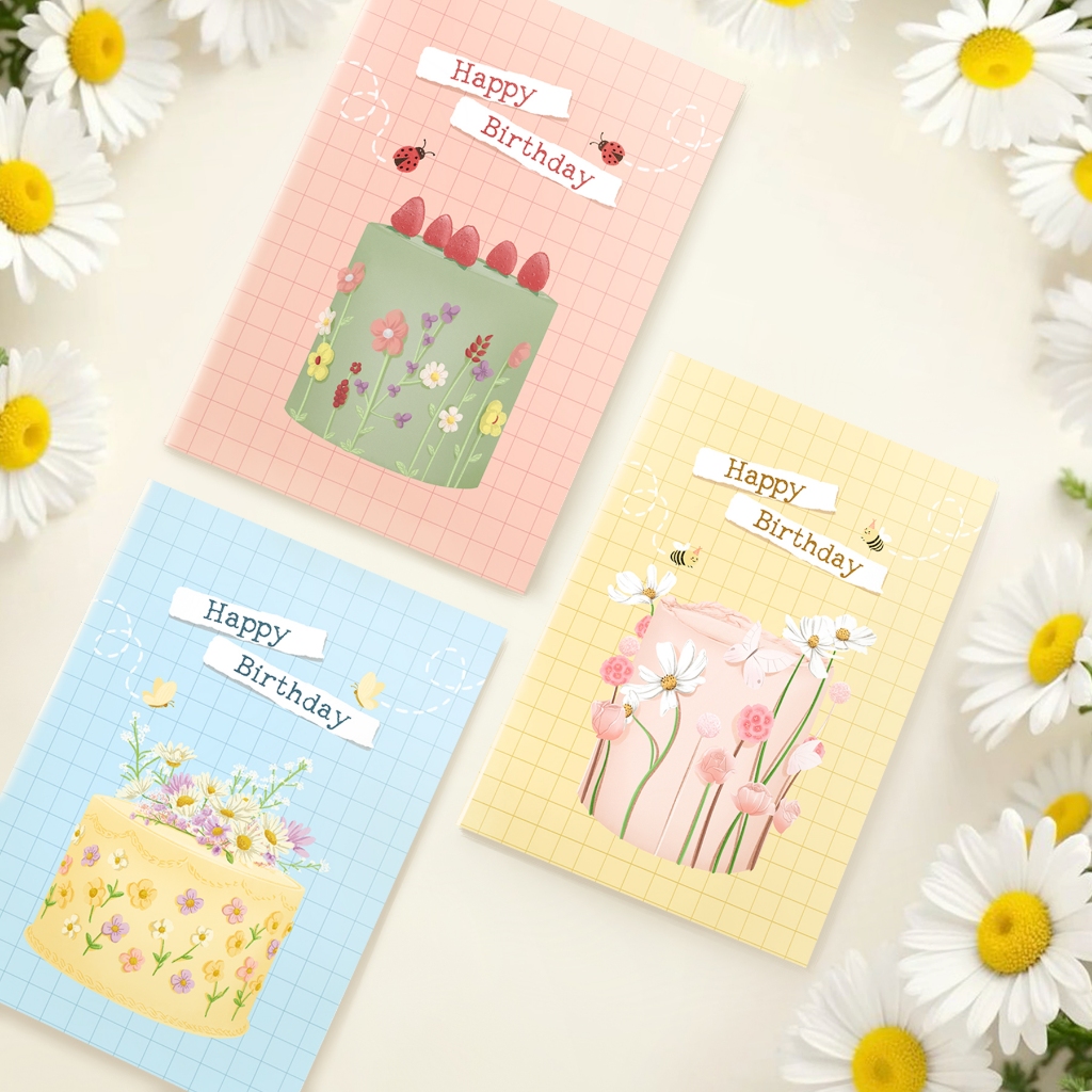 Kartu Ucapan Lipat Ulang Tahun | Flower Birthday Card | Greeting Card | Happy Birthday | Kartu Ucapa