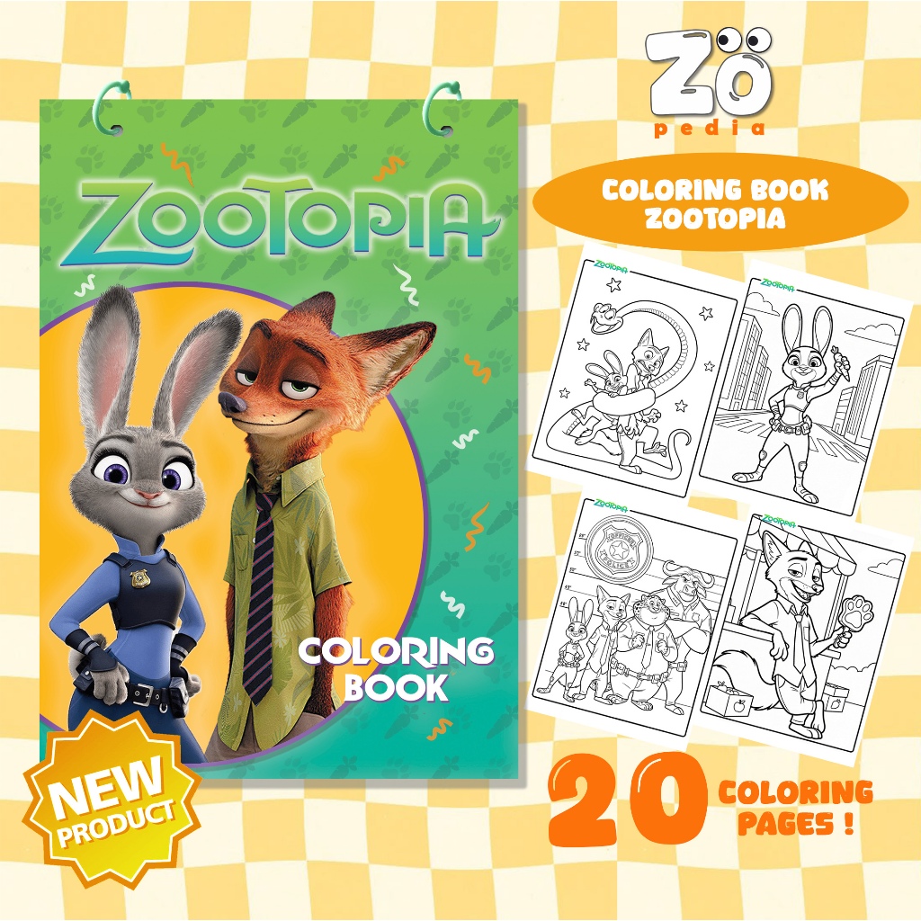 ZOOTOPIA Coloring Book | ZOOTOPIA Worksheet Activity | 20 Halaman Buku Mewarnai ZOOTOPIA