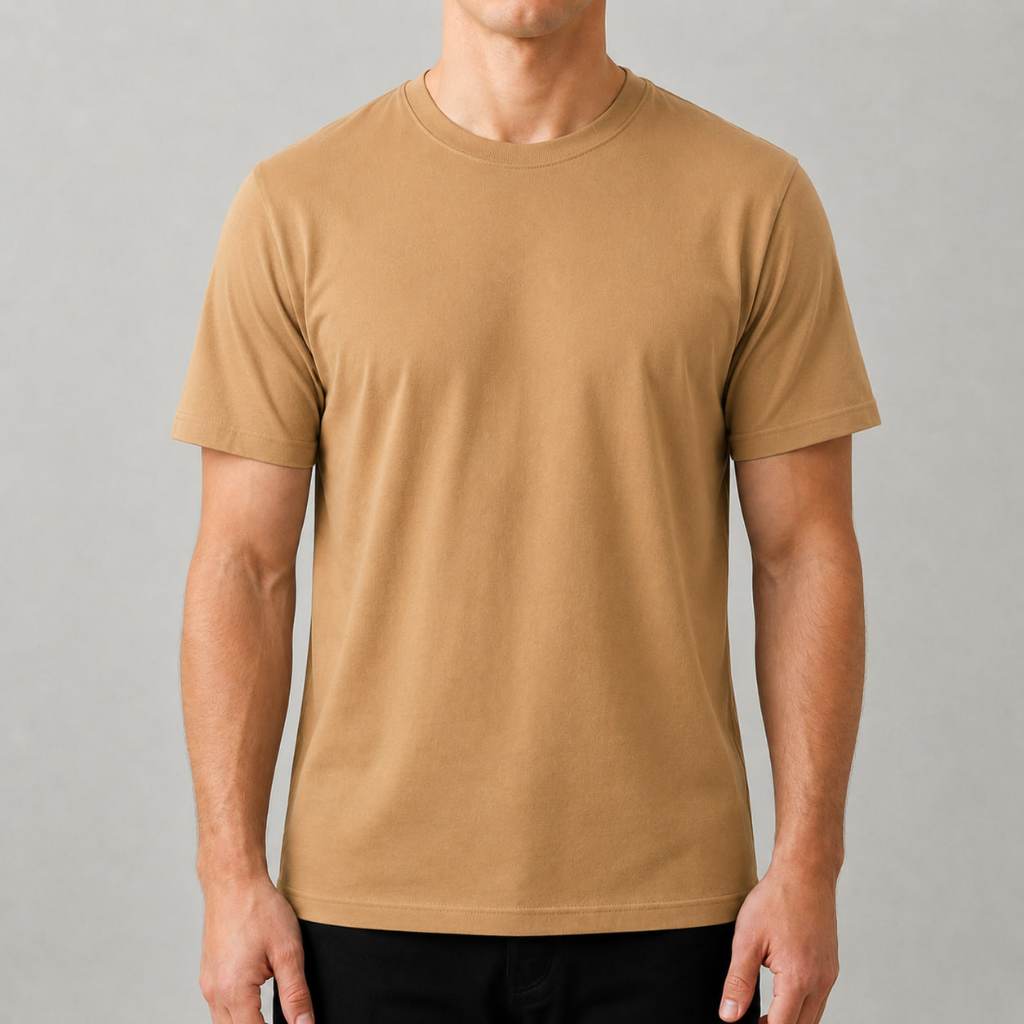 LEAVIT - Kaos Polos Pria Warna Camel