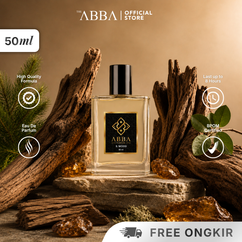 ABBA S.WOOD Parfum Spray 50ml |  Parfum Pria | Amber | Oud | Woody | Parfum Sholat