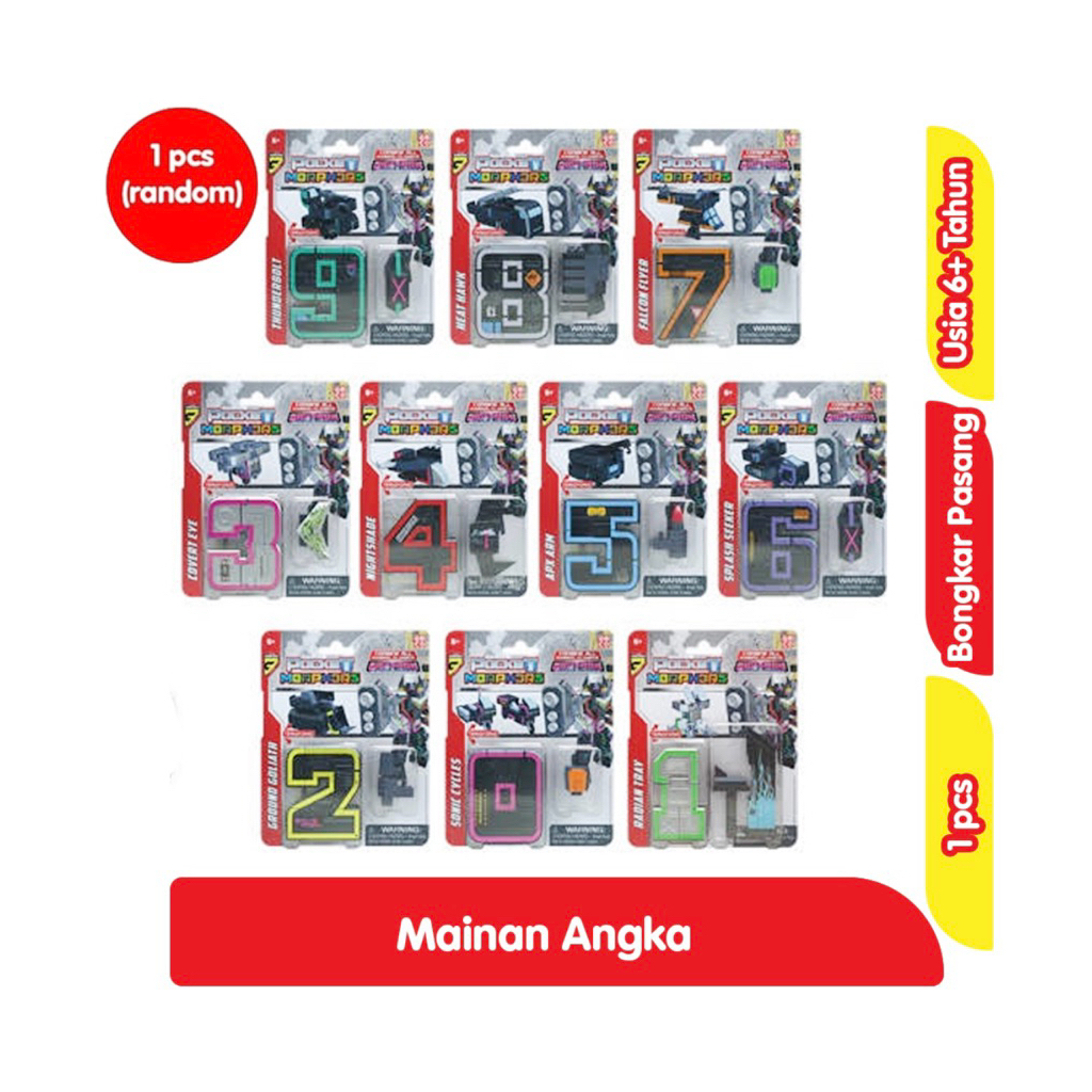 Emco Pocket Morphers Series 3 Mainan Angka & Robot Bongkar Pasang Assorted