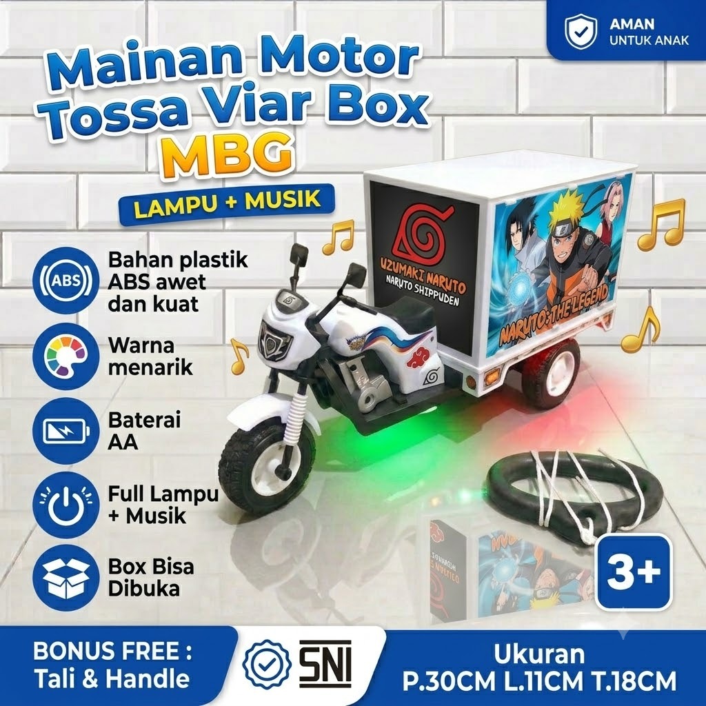 Mainan Motor Tossa Viar Box MODIF Full Lampu Musik - Mainan Edukasi Keren