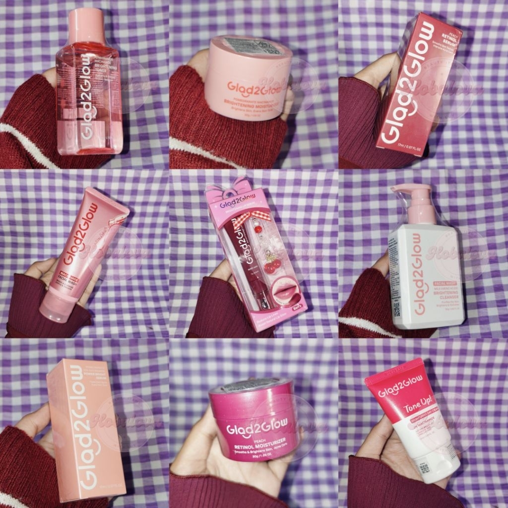 [NEW BISA COD] GLAD2GLOW Serba Serbi G2G Facial Wash Moisturizer Lip Serum Toner Micellar Water Acne