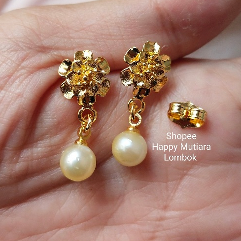 (191) Anting Giwang Mutiara LAUT Gold