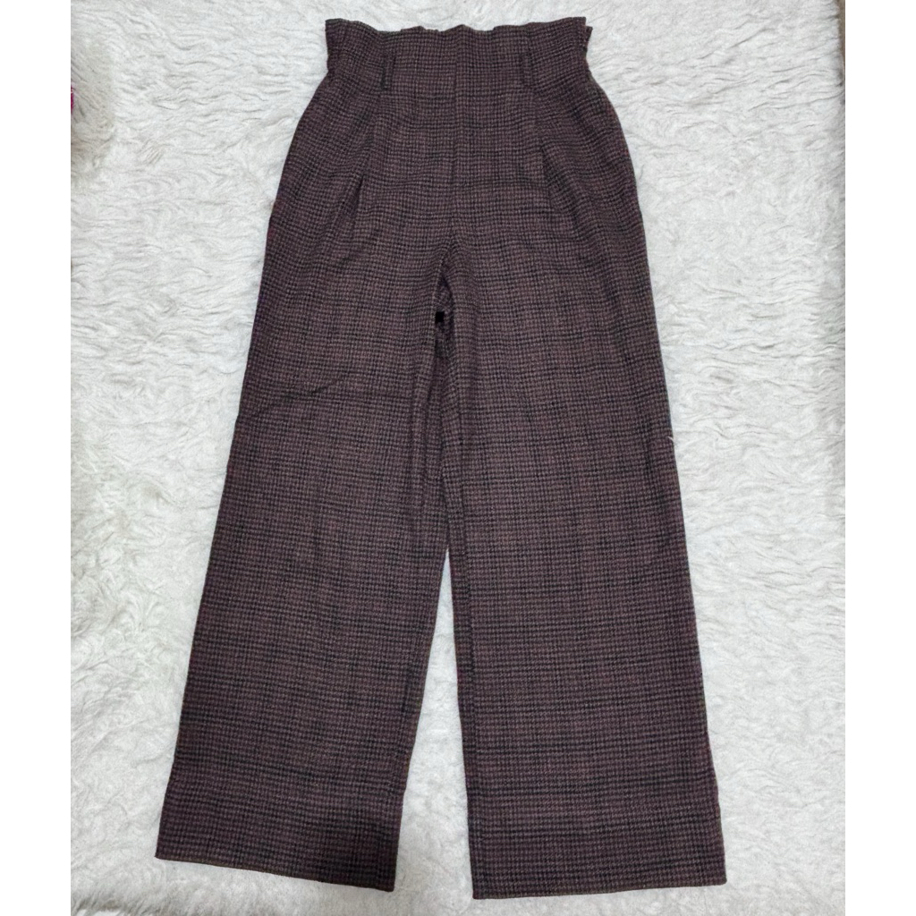 Wide Leg Checkered Pants GU Uniqlo