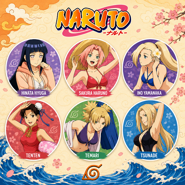 Pin Anime Naruto Girl 4,4 cm | Badge Anime Premium | Pin Tas Jaket Topi | Merchandise Anime