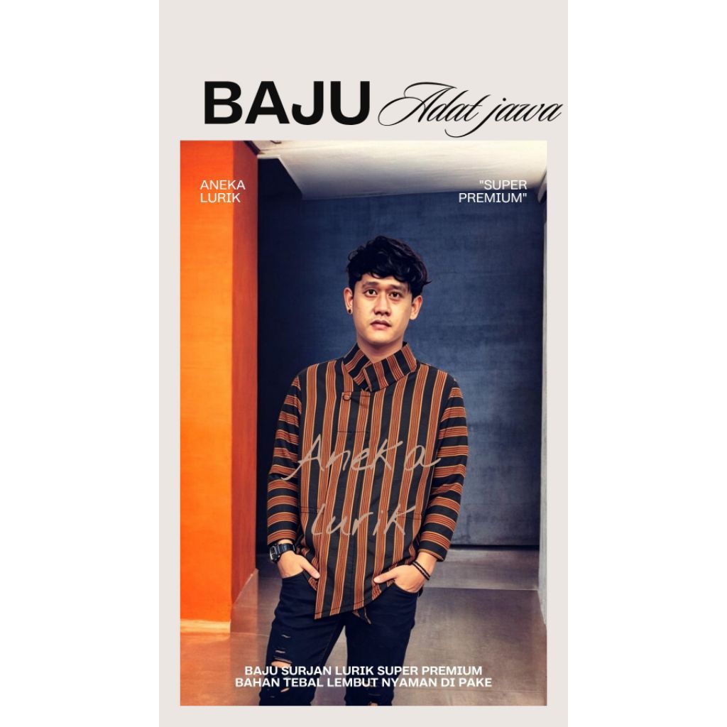 Surjan lurik premium pria baju adat jawa modern kondangan solo jogja