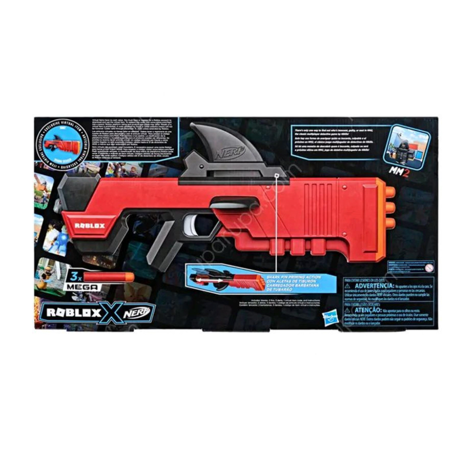 HASBRO NERF ROBLOX MM2 SHARK SEEKER BLASTER GUN DART