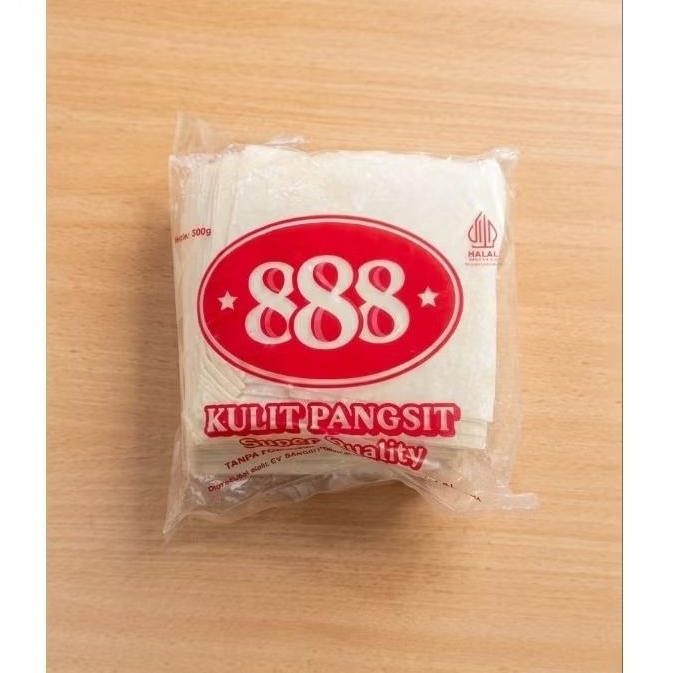 Kulit Pangsit Mentah 888 Pangsit Goreng dan Rebus KUALITAS SUPER - 500gram isi 50kulit