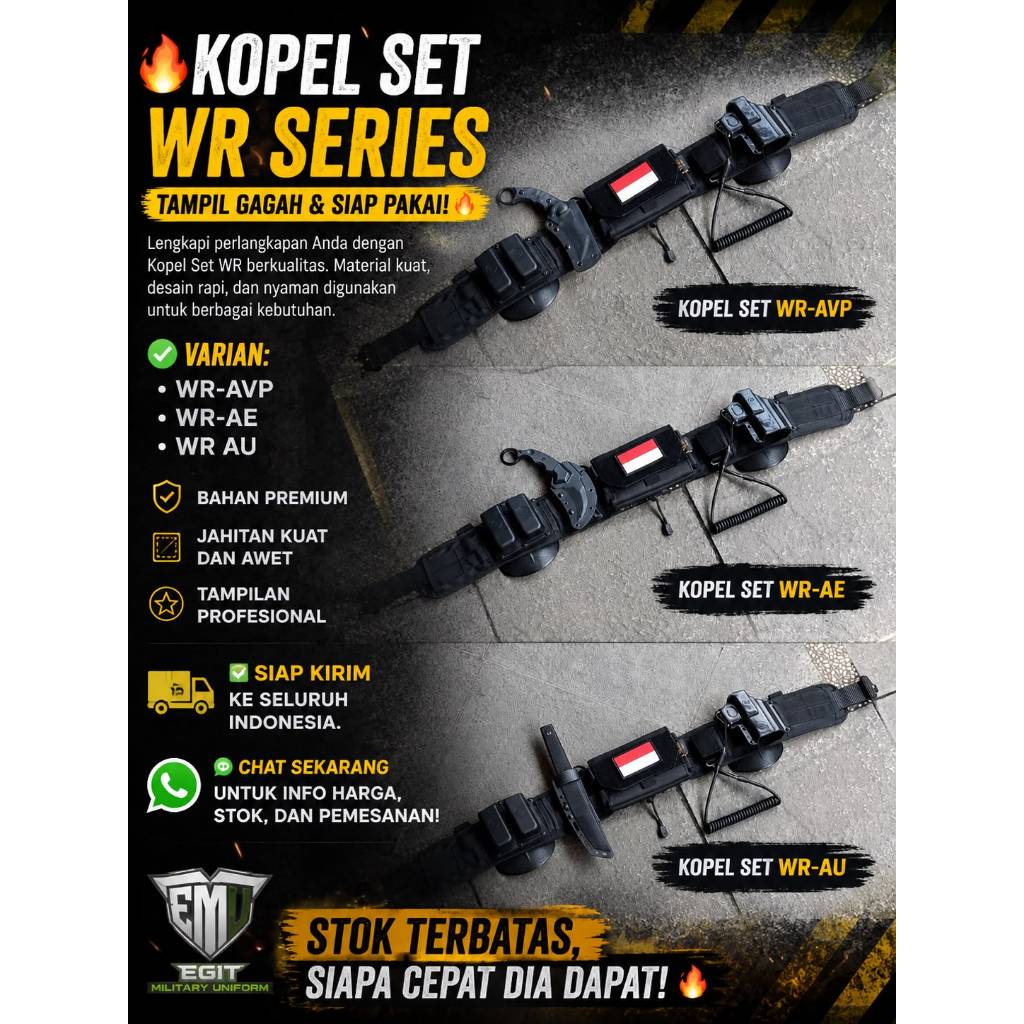 Kopel Set Besi Tactical 1 Set Lengkap Kopel Set Besi Lengkap Hitam Kopel Tactical