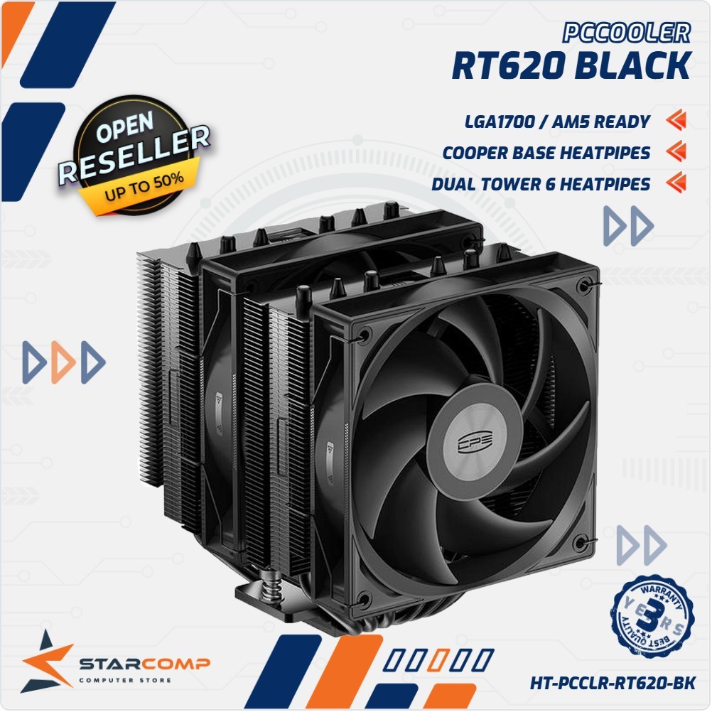 PCCOOLER RT620 Dual Tower 6 Heatpipe Air Cooler RT 620 HSF