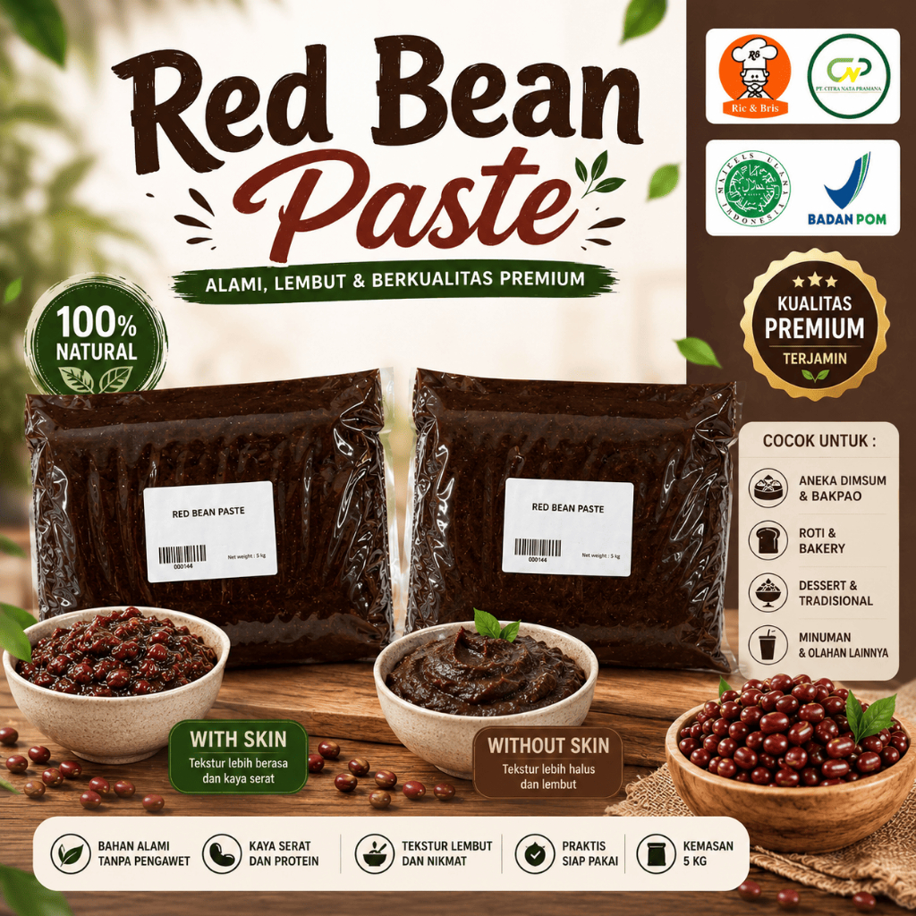 Red Bean Paste / Pasta Kacang Merah /  Isian Roti / Red Bean Paste Import / Isian Filling