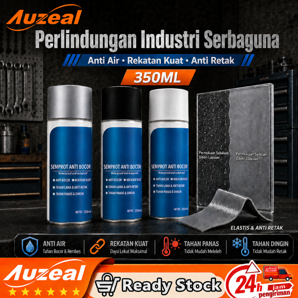 Auzeal Waterproof spray ajaib anti bocor anti rembes - Rubber Sealant Spray 300ml / Aqua Spray Anti 
