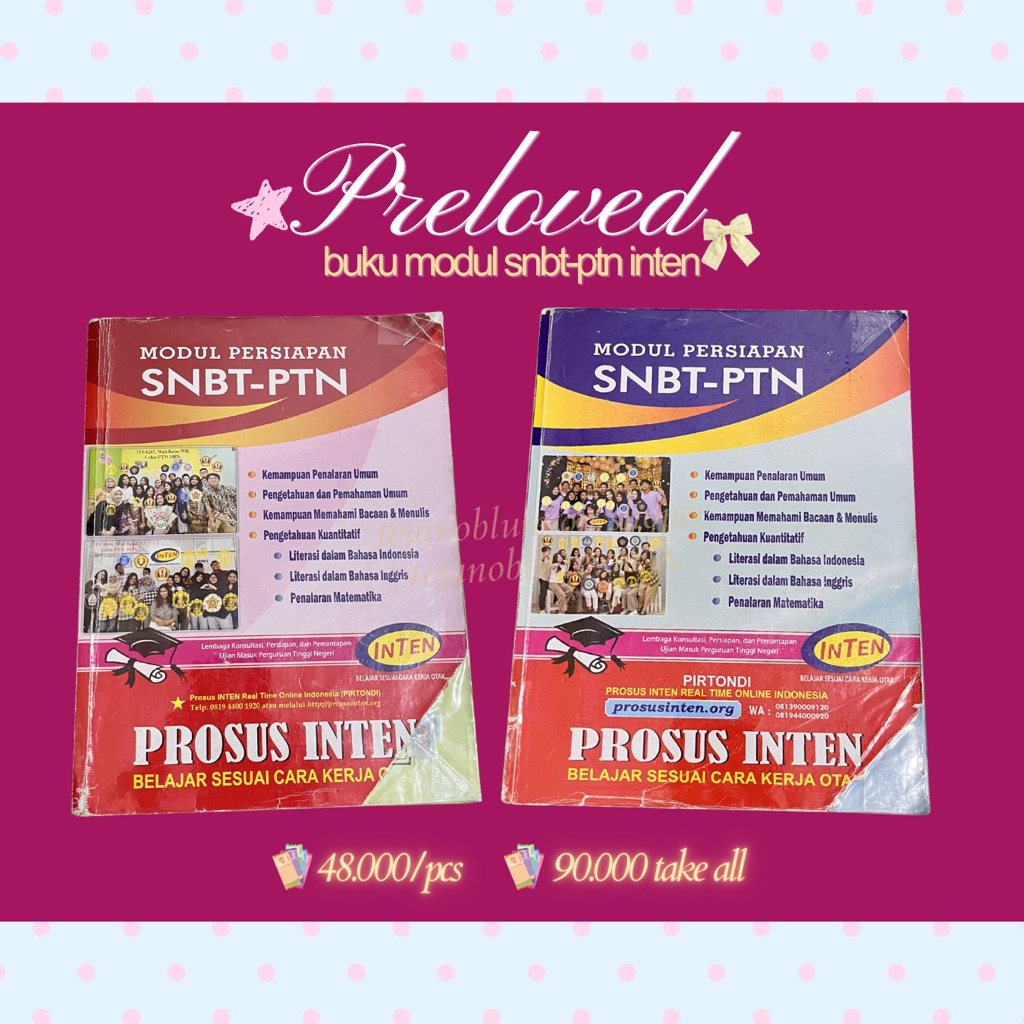 PRELOVED MODUL SNBT INTEN 2024 dan 2025