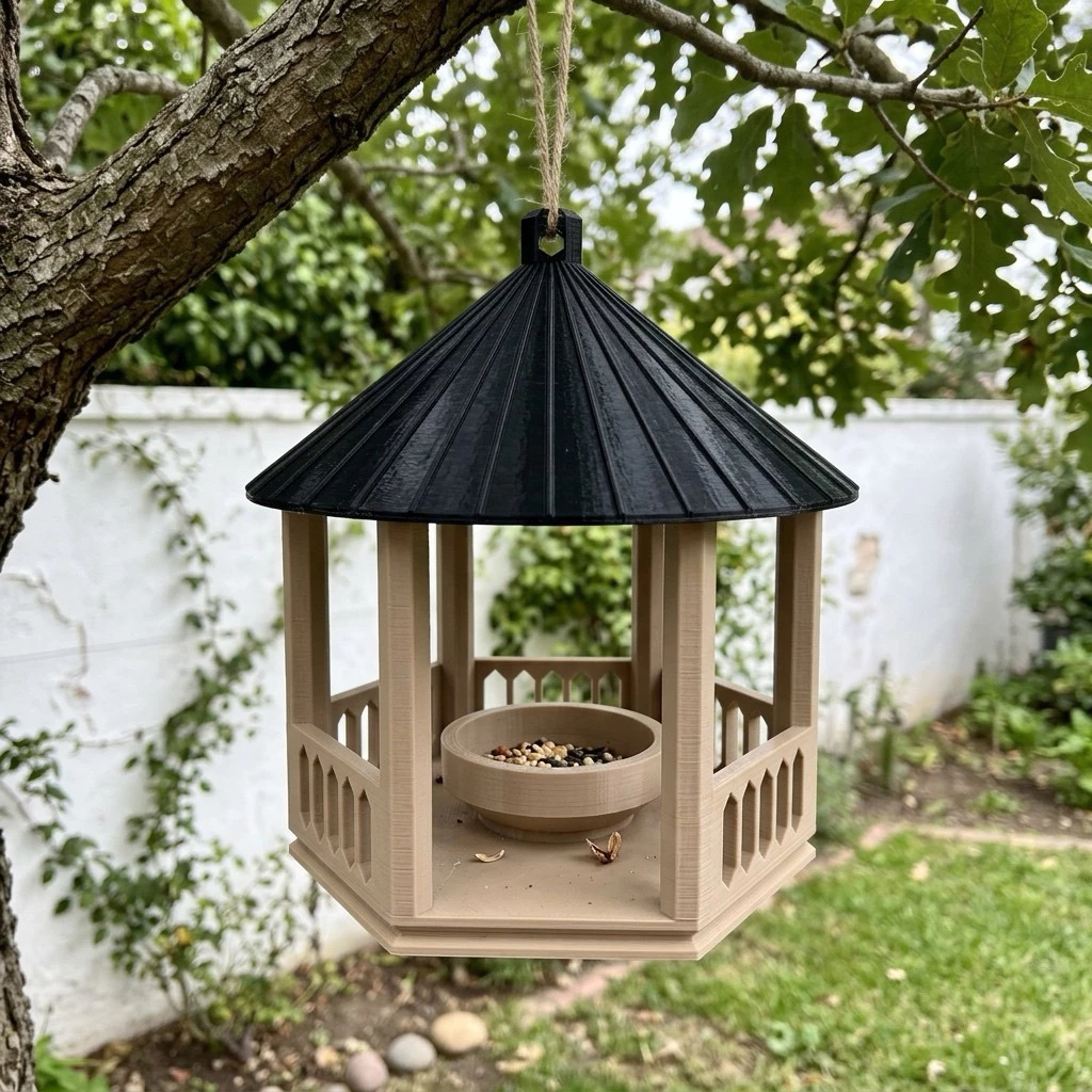 (The Bool's) Gazebo Burung Tempat Makan Burung Bird Feeder Kayu Hias Taman Gantung Outdoor