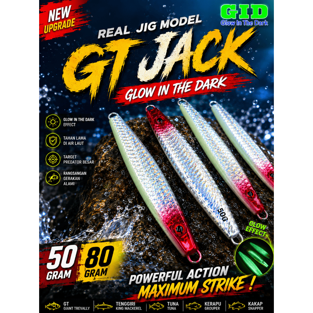 Metal Jig GT Jack  80 Gram Real Jig Model S