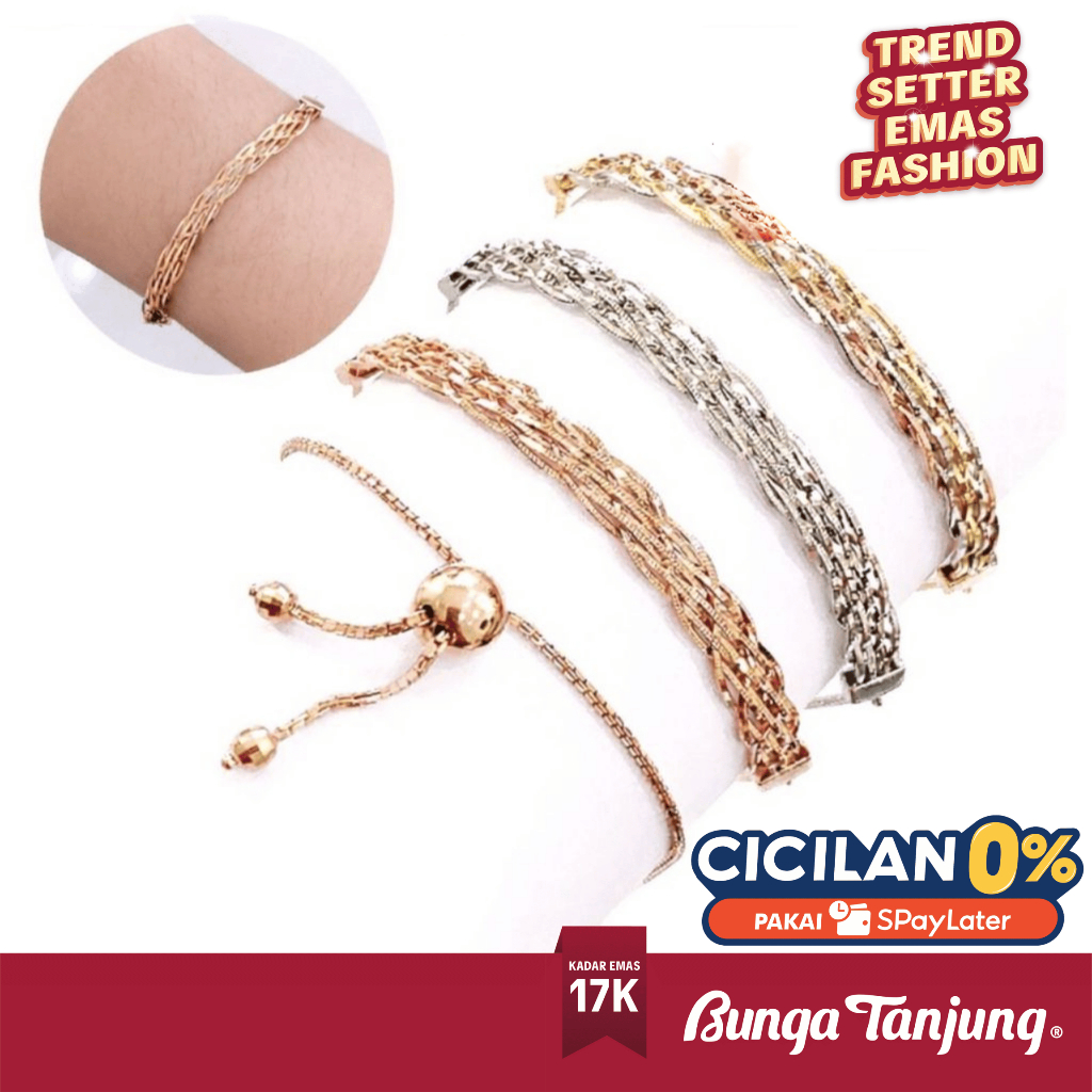 GELANG CHOKER SERUT - EMAS 17K - BUNGA TANJUNG GOLD