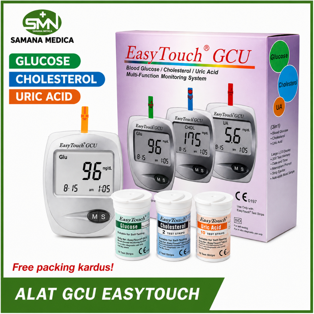 ALAT TES EASYTOUCH GCU Darah Gula Darah, Kolesterol, Asam Urat EASYTOUCH GCU