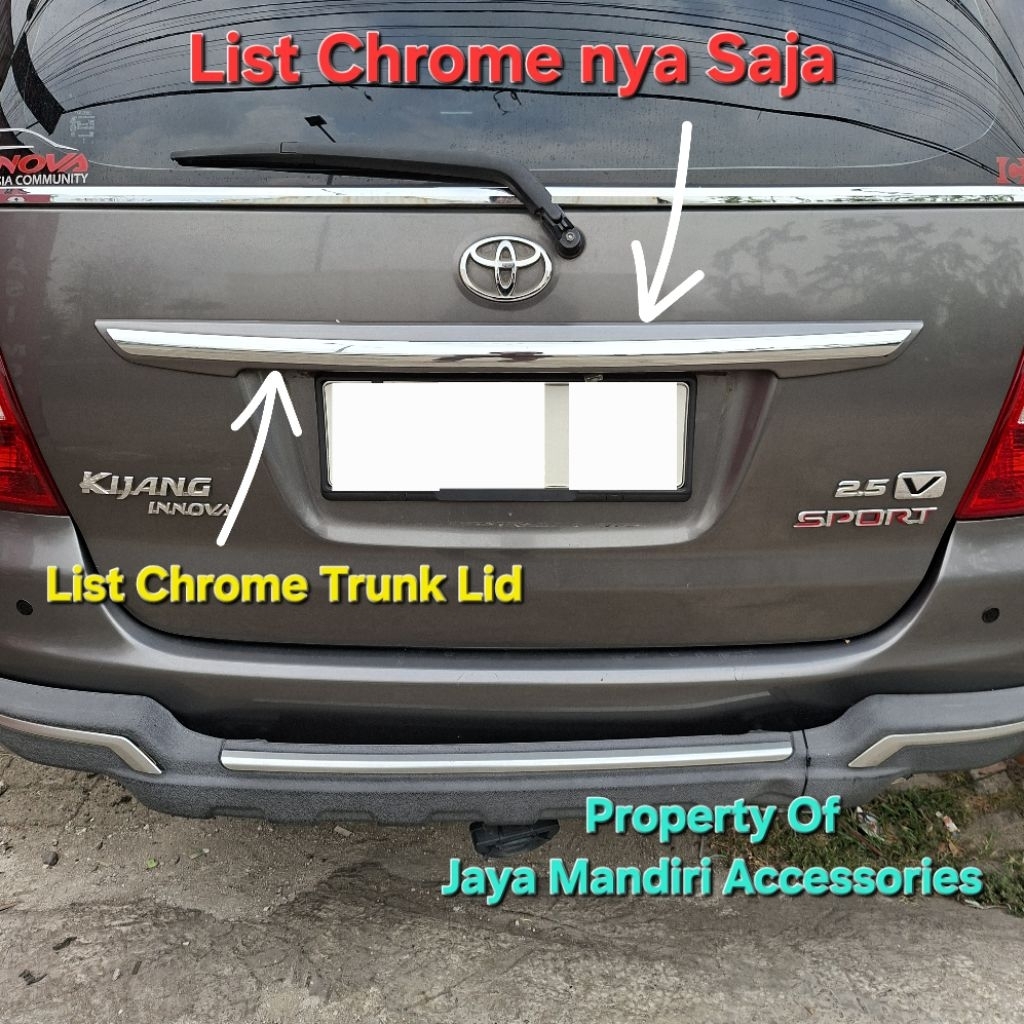 LIST CHROME BAGASI INNOVA 2012 ORIGINAL List  Trunk Lid Innova