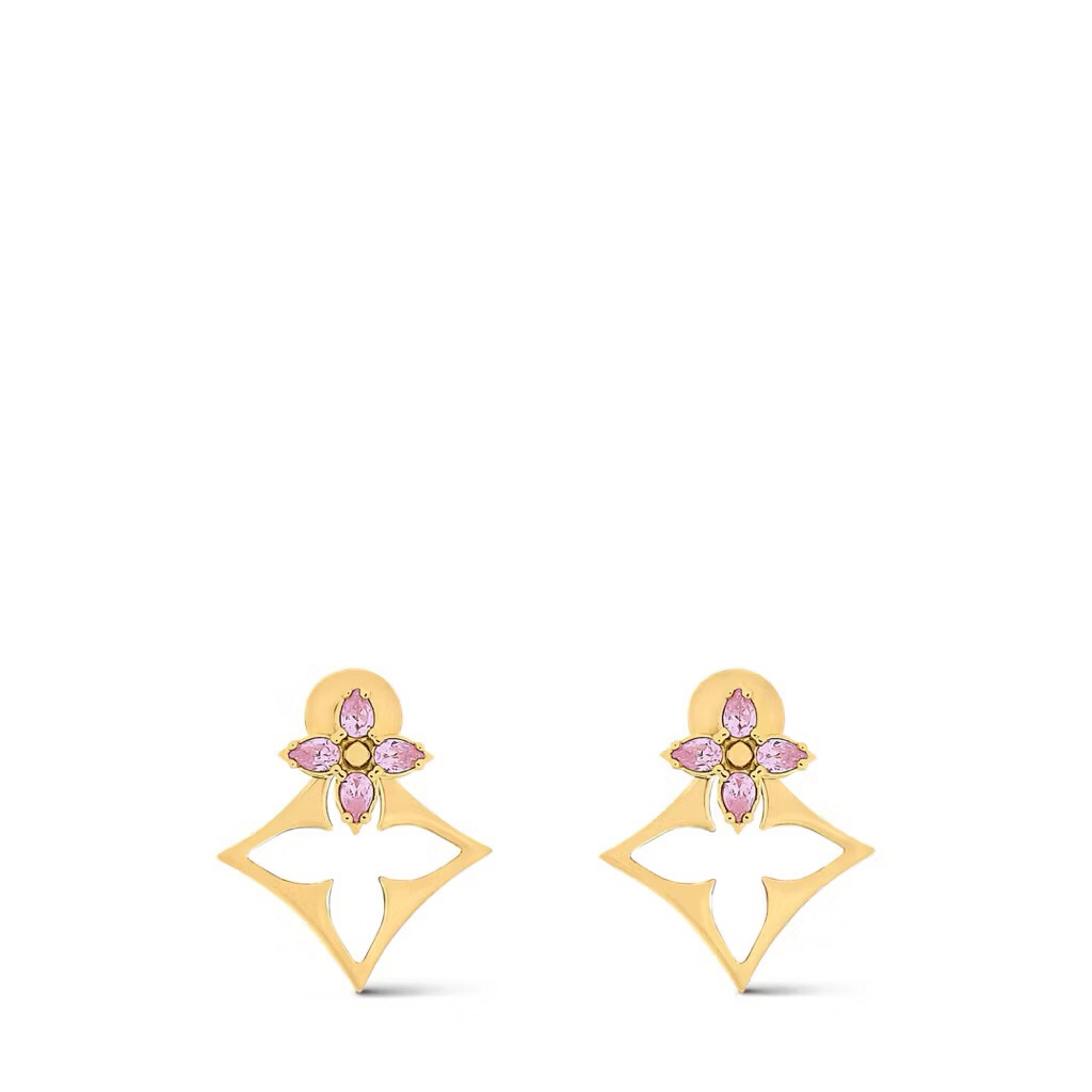 Dream Of Destiny Anting Tusuk Bunga Lv Juntai Aksesoris Titanium Rosegold