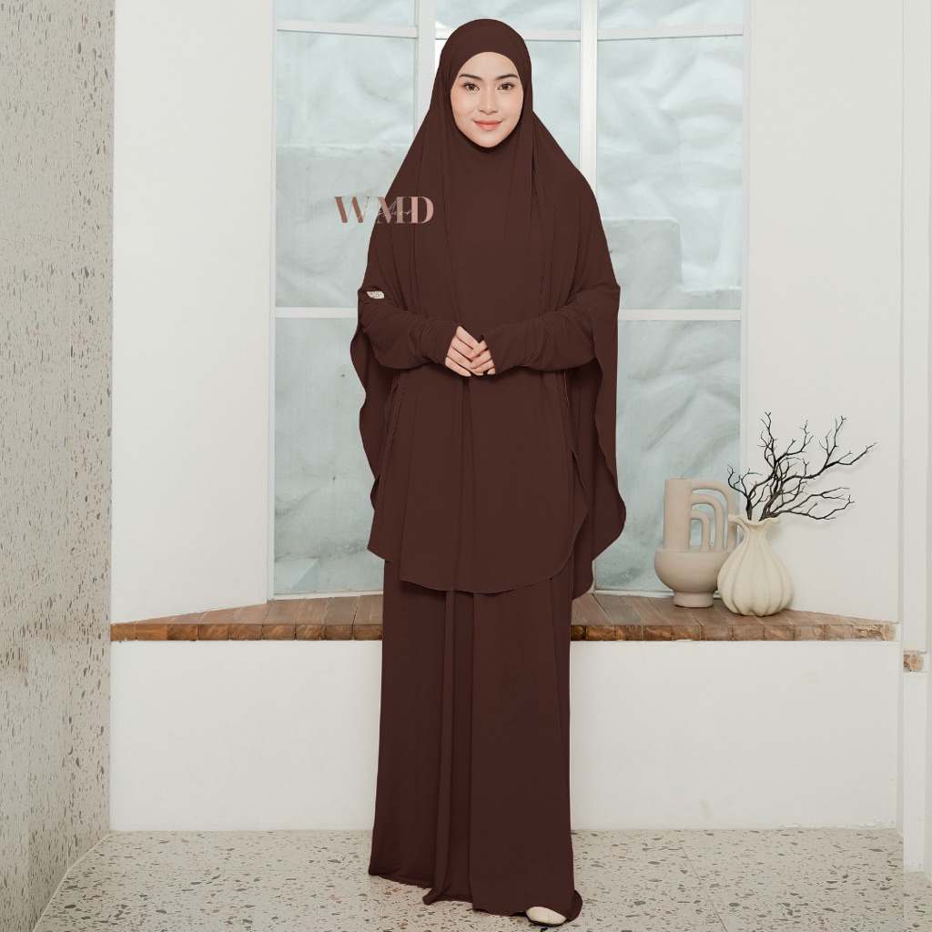 Preloved WMD Fashion - Huriyah Abaya French Khimar Set Coffee