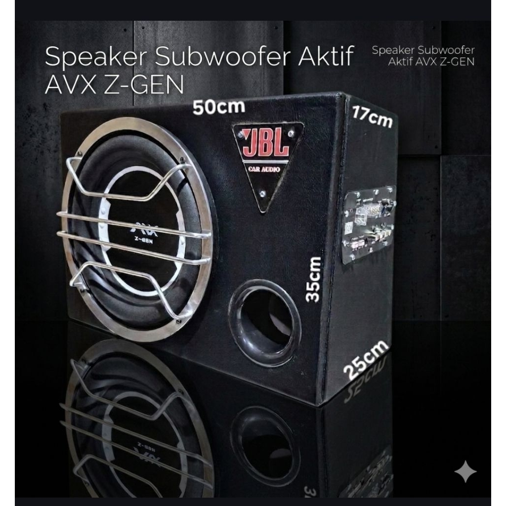 Speaker Subwoofer Active bass tube 12in AVX Z-GEN (mobil) universal 400watt 12Volt