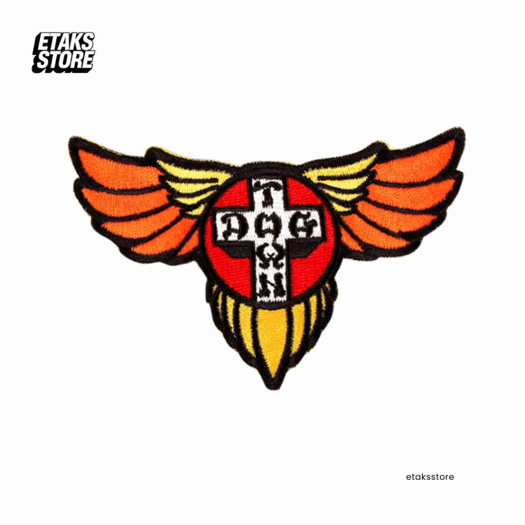 Bordir Patch Dogtown OG Wings Patch 4 x 2.25 inch | Iron Patch Embroidery Tempel | Import USA Origin