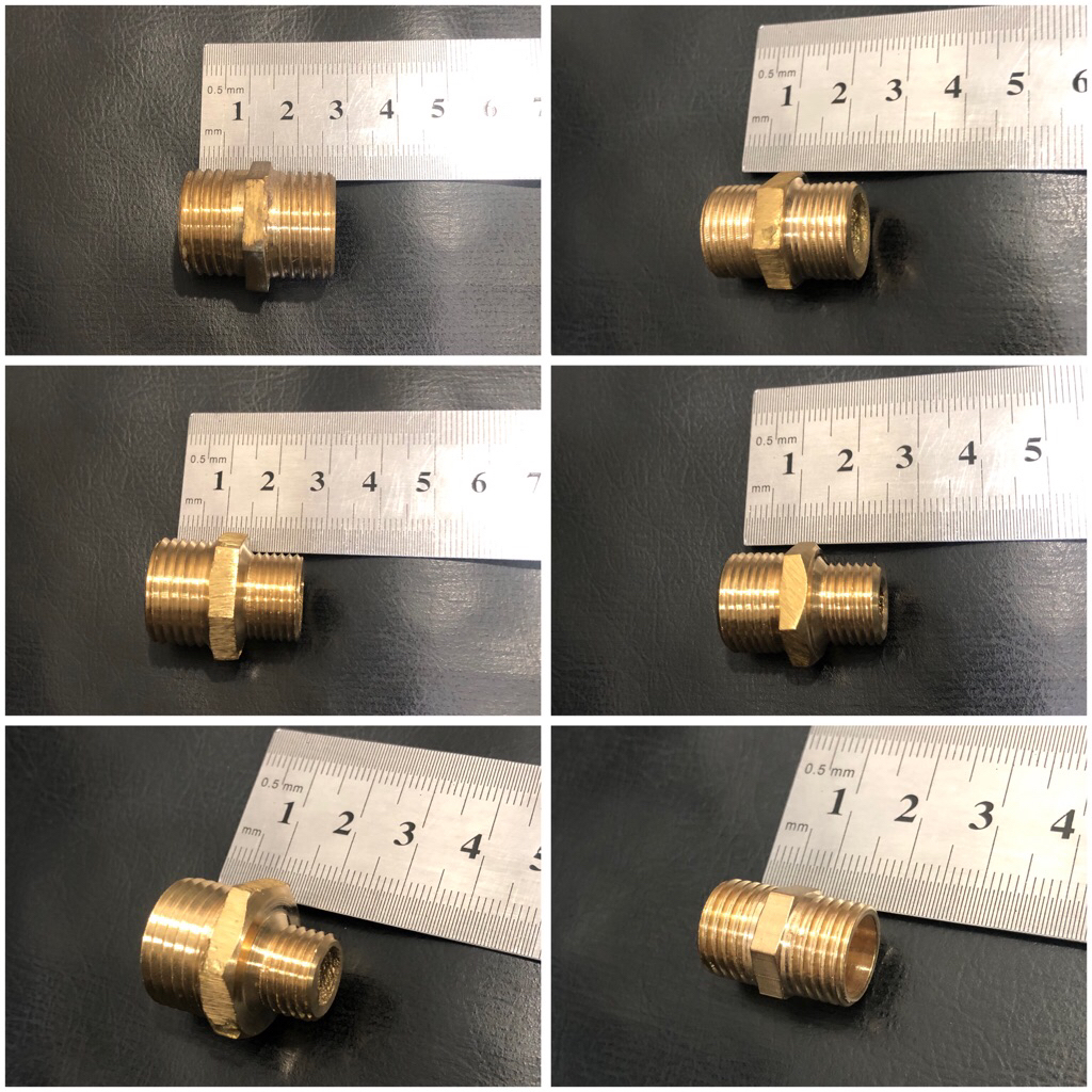 DOUBLE NEPEL KUNINGAN DERAT LUAR // HARGA 1pcs / BESAR-KECIL KNG nepel kran 1/2” x 1/4” inci  & 1/2”