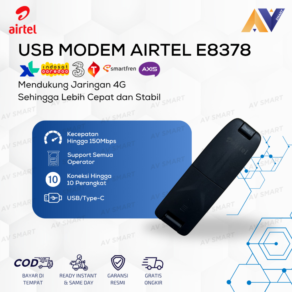 USB / Type C Modem Airtel E8738 Unlock All Operator