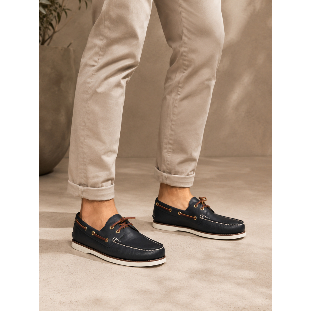 Sepatu Sperry Top Sider Gold Cup 2 Eye Boat Shoe Navy Original