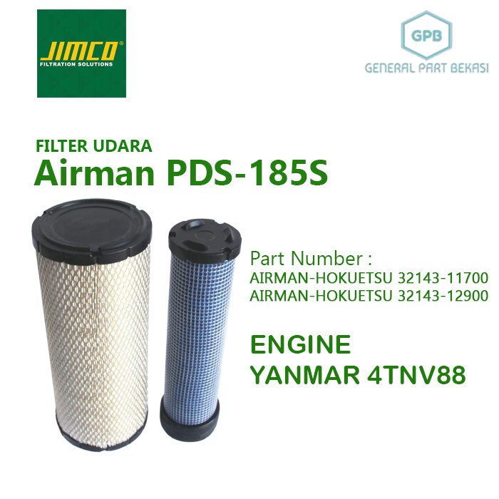 Air Filter Udara Airman PDS-185S 32143-11700 32143-12900 Set Jimco