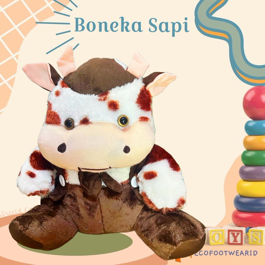 Boneka Sapi Hitam Putih Jojon L Ecofootwear.id
