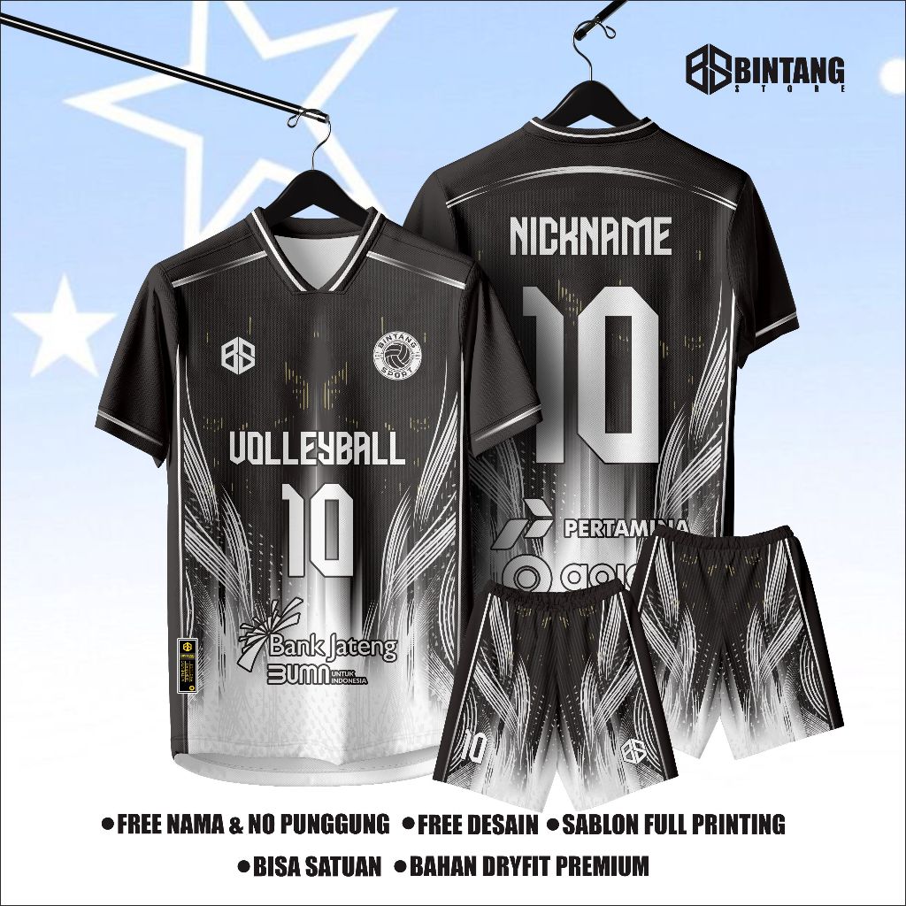jersey volly baju volly baju volly pria wanita gratis nama nomor punggung