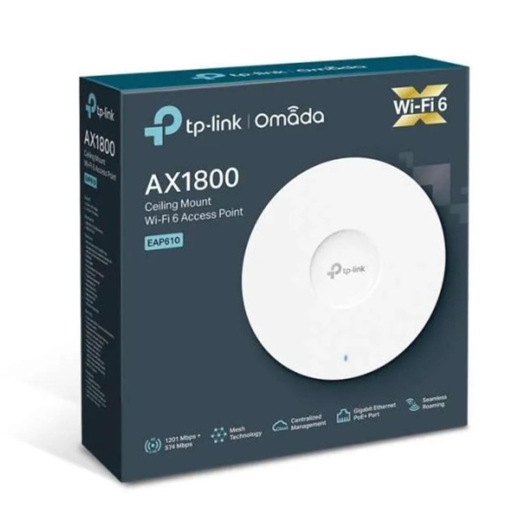 TPLINK EAP610 AX1800 Wireless Dual Band Celling Mount WiFi 6 Access Point TP-Link EAP610 AX1800 Dual