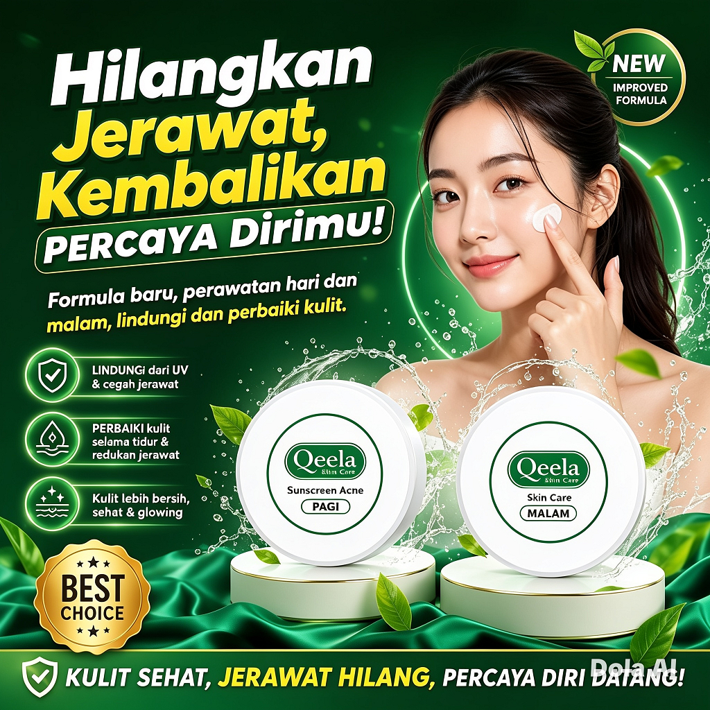 Qeela Cream Wajah Jerawat | Krim untuk Kulit Berminyak Jerawat Hormonal / Krim Jerawat Remaja / Krim