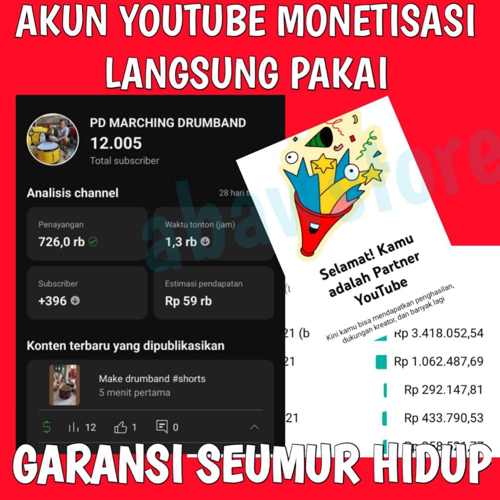 YOUTUBE MONETISASI MONET MURAH